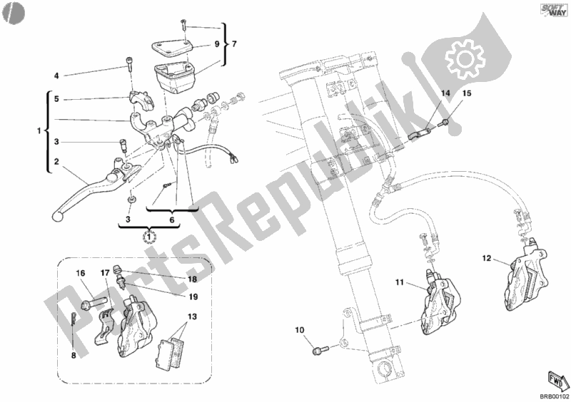 Toutes les pièces pour le Système De Freinage Avant du Ducati Sport ST4 S ABS 996 2005